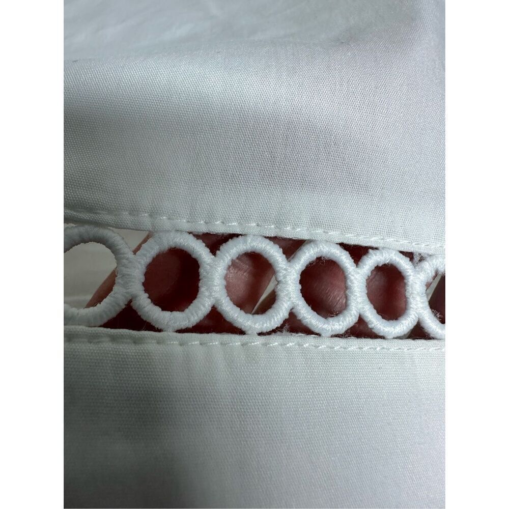 NWT Michael Kors White Eyelet Blouse Medium 3/4 Bell Sleeve 100% Cotton Size L - Picture 9 of 12